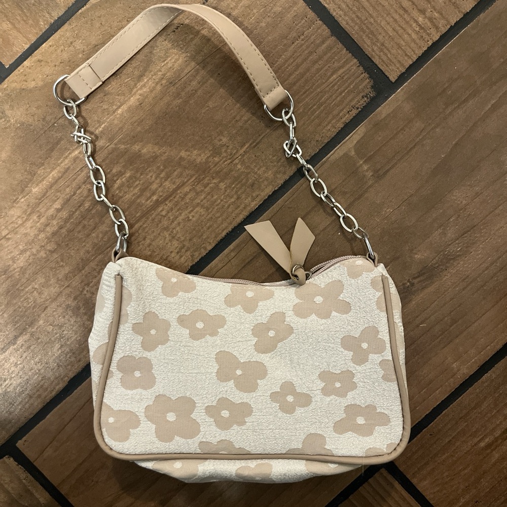 Floral Beige and Cream Shoulder Bag